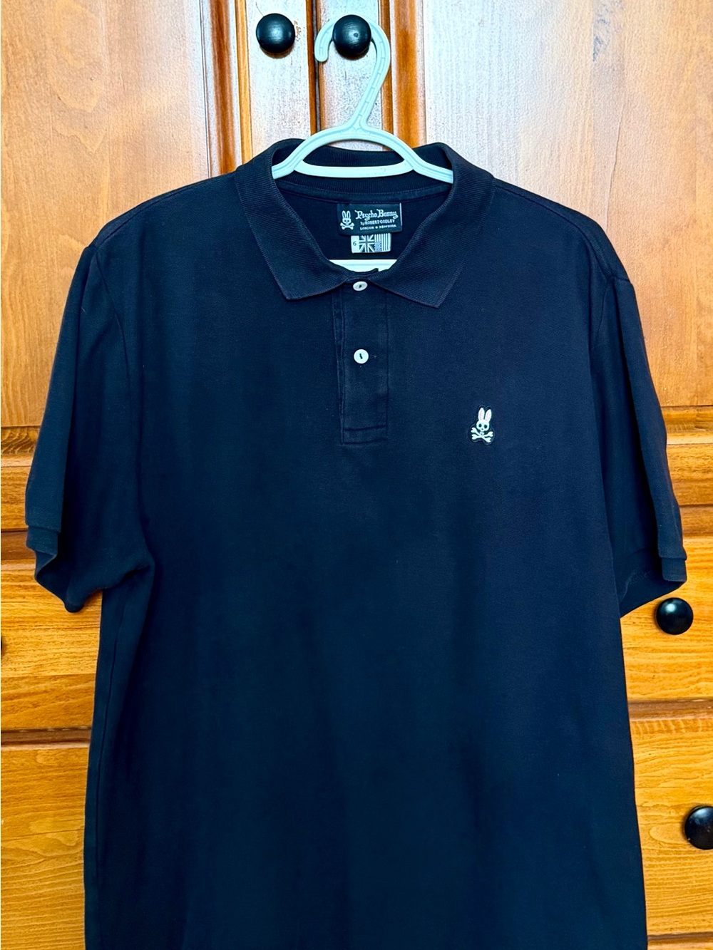 Psycho Bunny Classic Pique Polo Men's Black Size Large